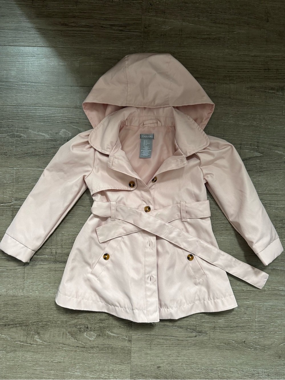 Tahari Girls' Removable Trench Coat - Pale Pink